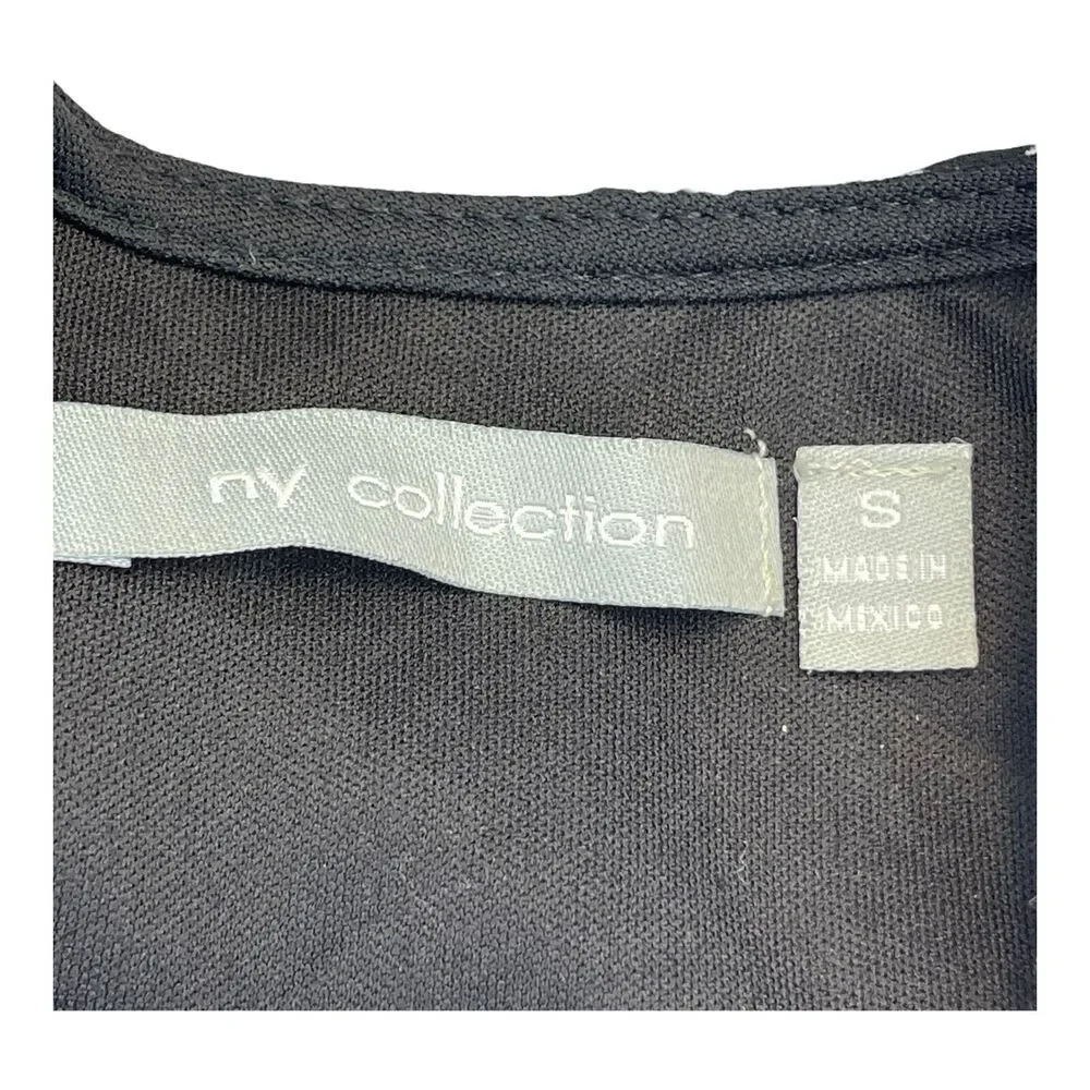 Ny Collection Maxi Dress Girls Small Black White Geometric Crochet Neck Back Zip